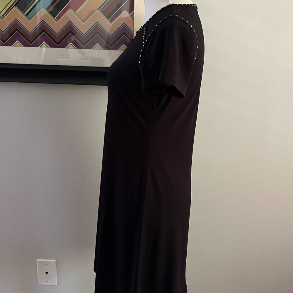 Calvin Klein Black Dress with Gold Studs SZ 4 - Picture 2 of 4
